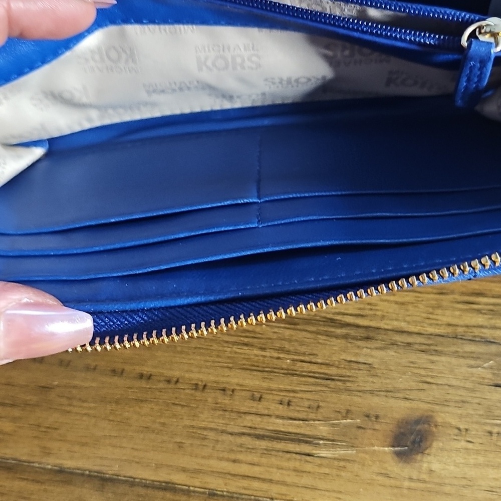 Michael Kors Blue Quilted Wallet - Picture 8 of 8
